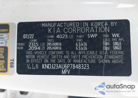 2023 Kia Soul S z USA, uszkodzony, nr VIN KNDJ23AU6P7848323